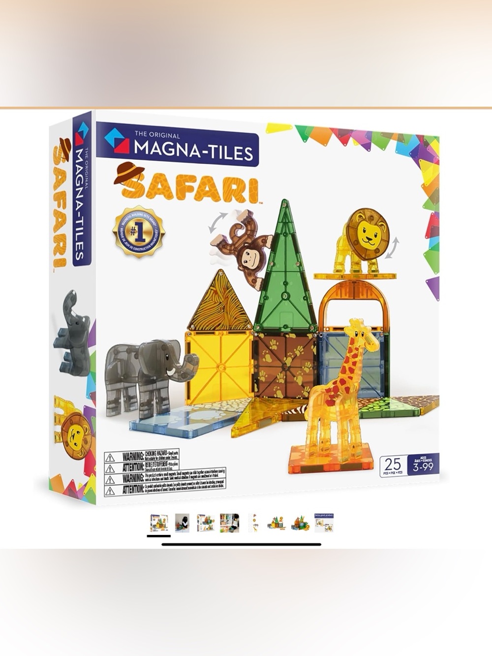 Magna tiles Safari 25-Piece Building Set - Yellow & Green